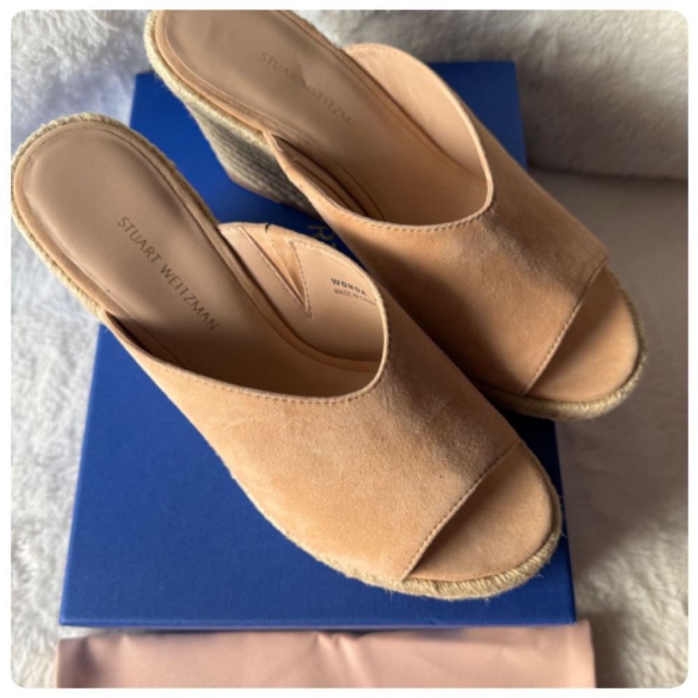 STUART WEITZMAN WONDA ESPADRILLE WEDGE SANDAL SIZE 6 1/2 NWT - Picture 6 of 16